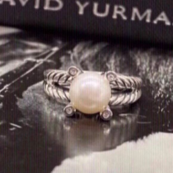 David Yurman Cable Pearl Ring size 8 - Picture 3 of 3